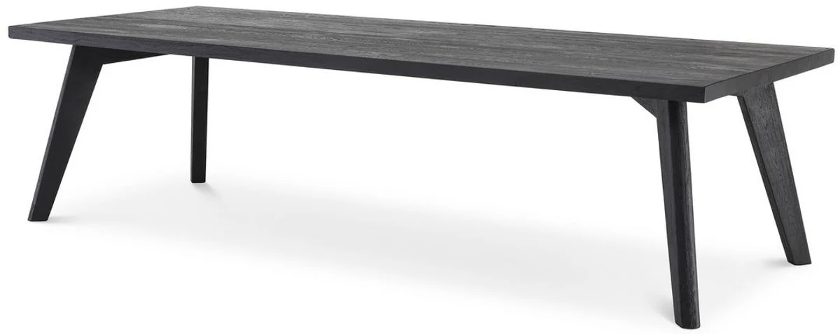 Luxury solid wood dining table black 280 x 110.5 x H. 76 cm - Rectangular oak wood kitchen table - Solid wood dining room furniture - Luxury quality