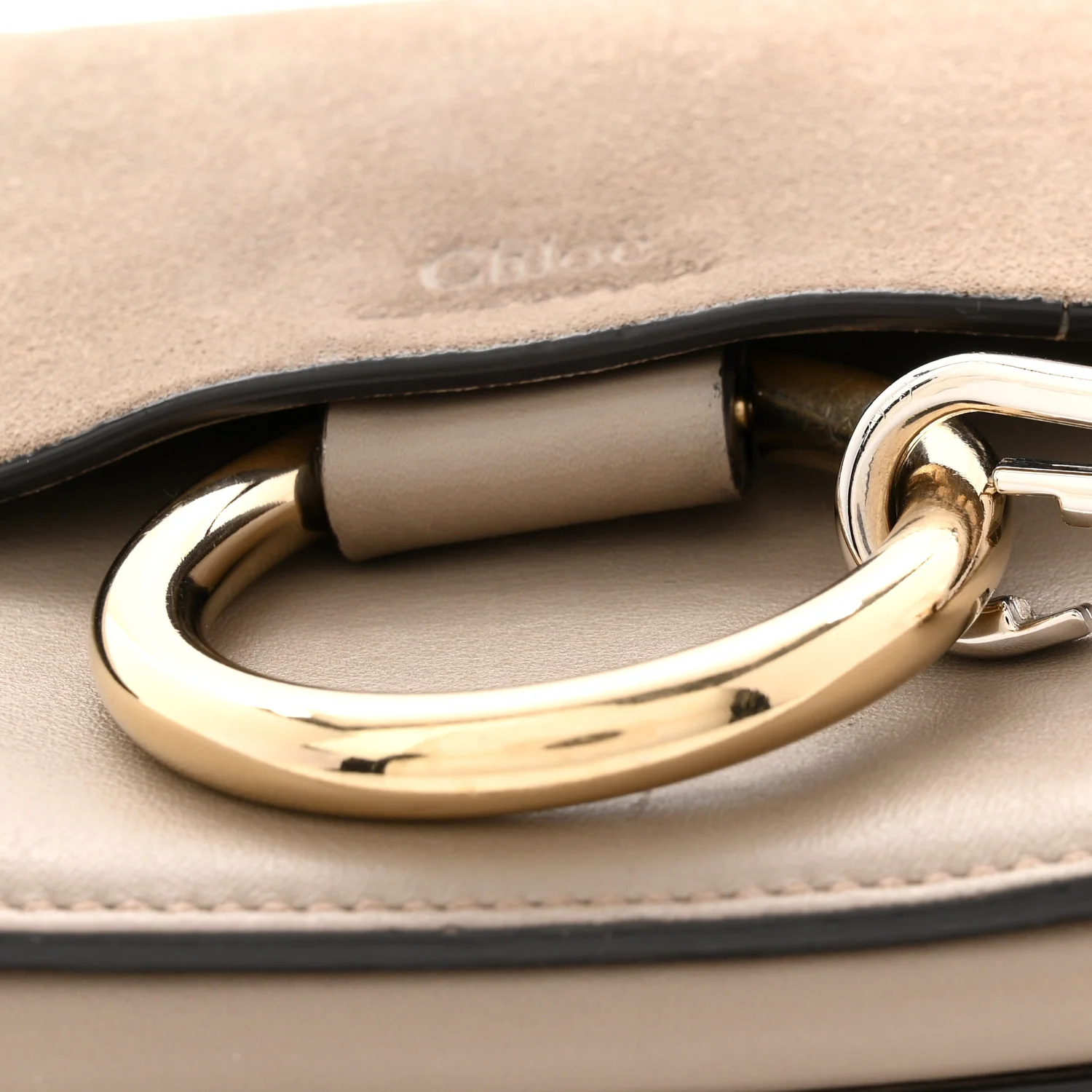 Suede Calfskin Small Faye Shoulder Bag Motty Grey - Top Club