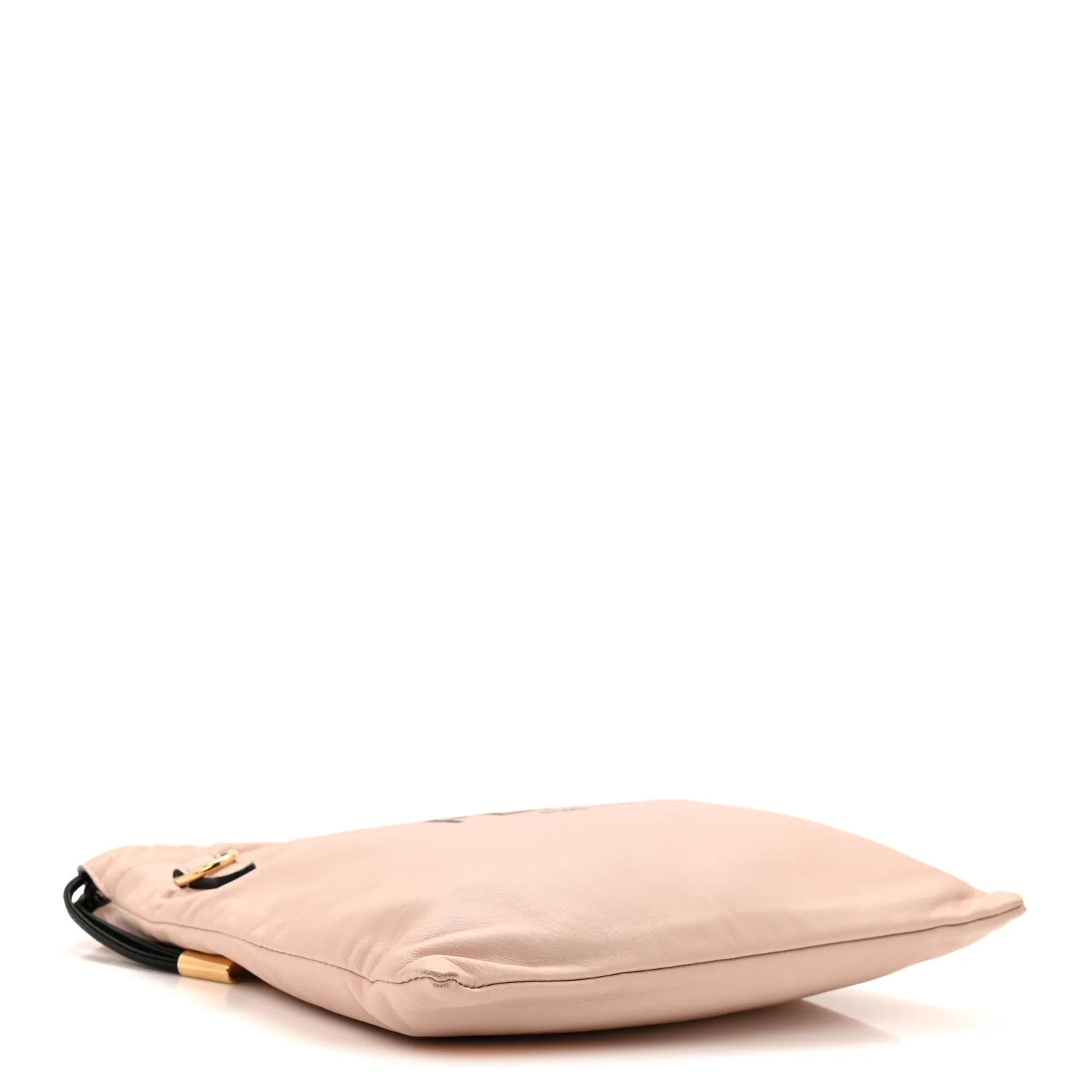 Soft Nappa Logo Small Drawstring Pouch Bag Rosa Quarzo Black - Top Club