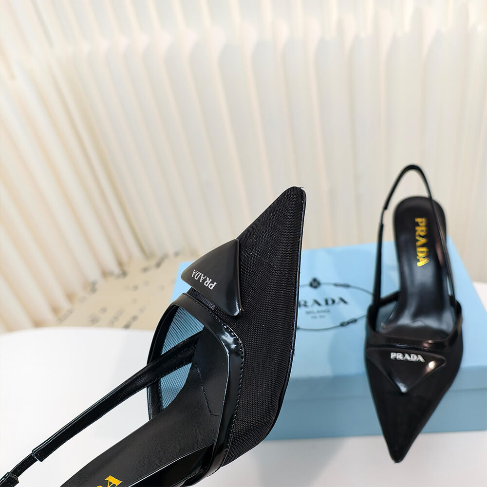 PRADA Mesh fabric slingback pumps - Top Club