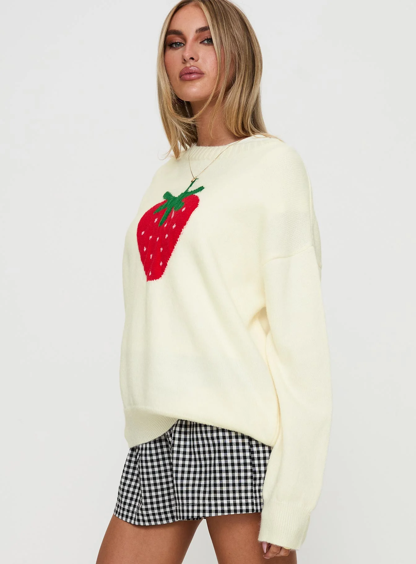 Living Is Easy Knit Sweater White