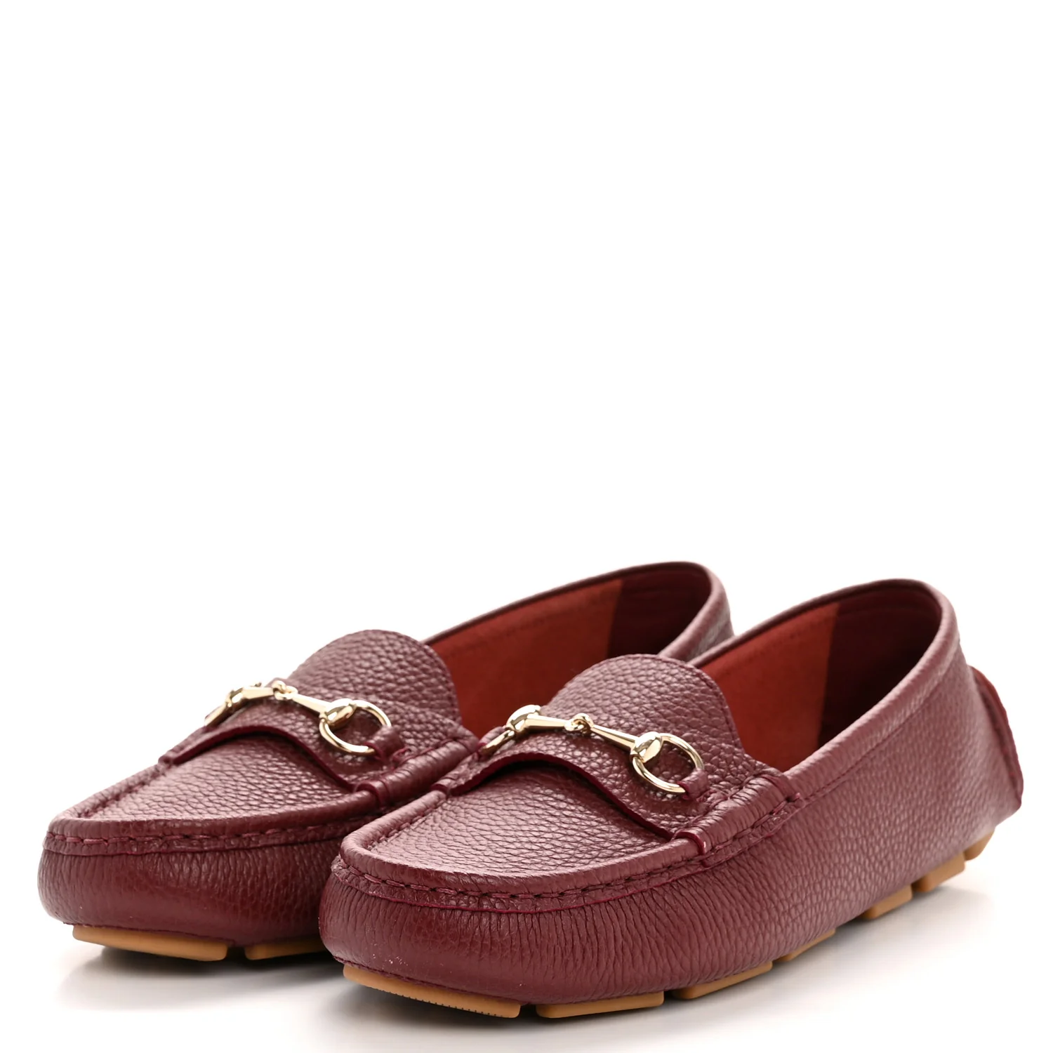 Soft Clove Calfskin Womens Horsebit Driver Loafers 40 Rosso Ancora - Top Club