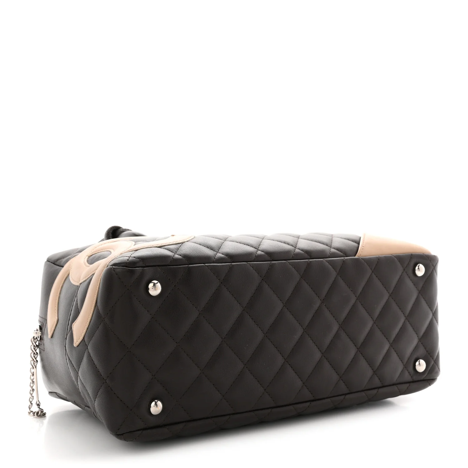 Calfskin Quilted Cambon Large Bowler Brown Beige - Top Club
