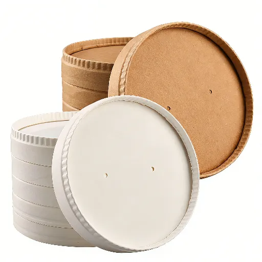 Stackable Paper Lids Soup Bowl Cup Paper Lid Ice Cream Cups Lids Printing Customized