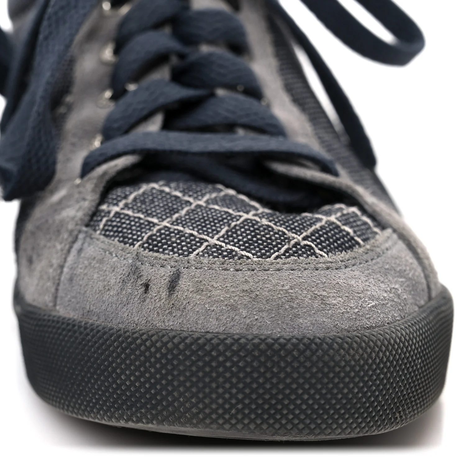 Toile Suede Calfskin CC Low Top Sneakers 36 Dark Grey - Top Club