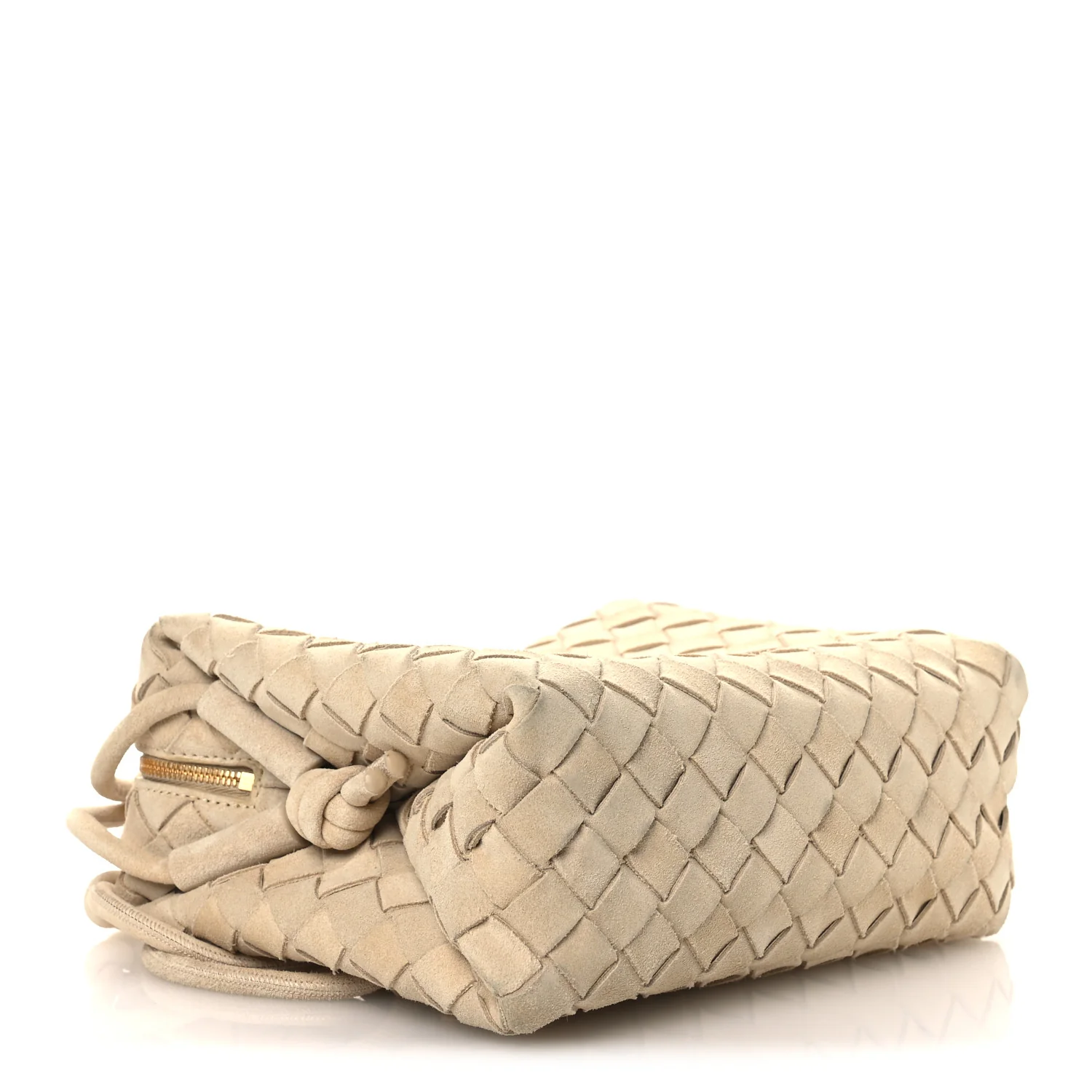 Suede Intrecciato Small Loop Camera Bag Sand - Top Club