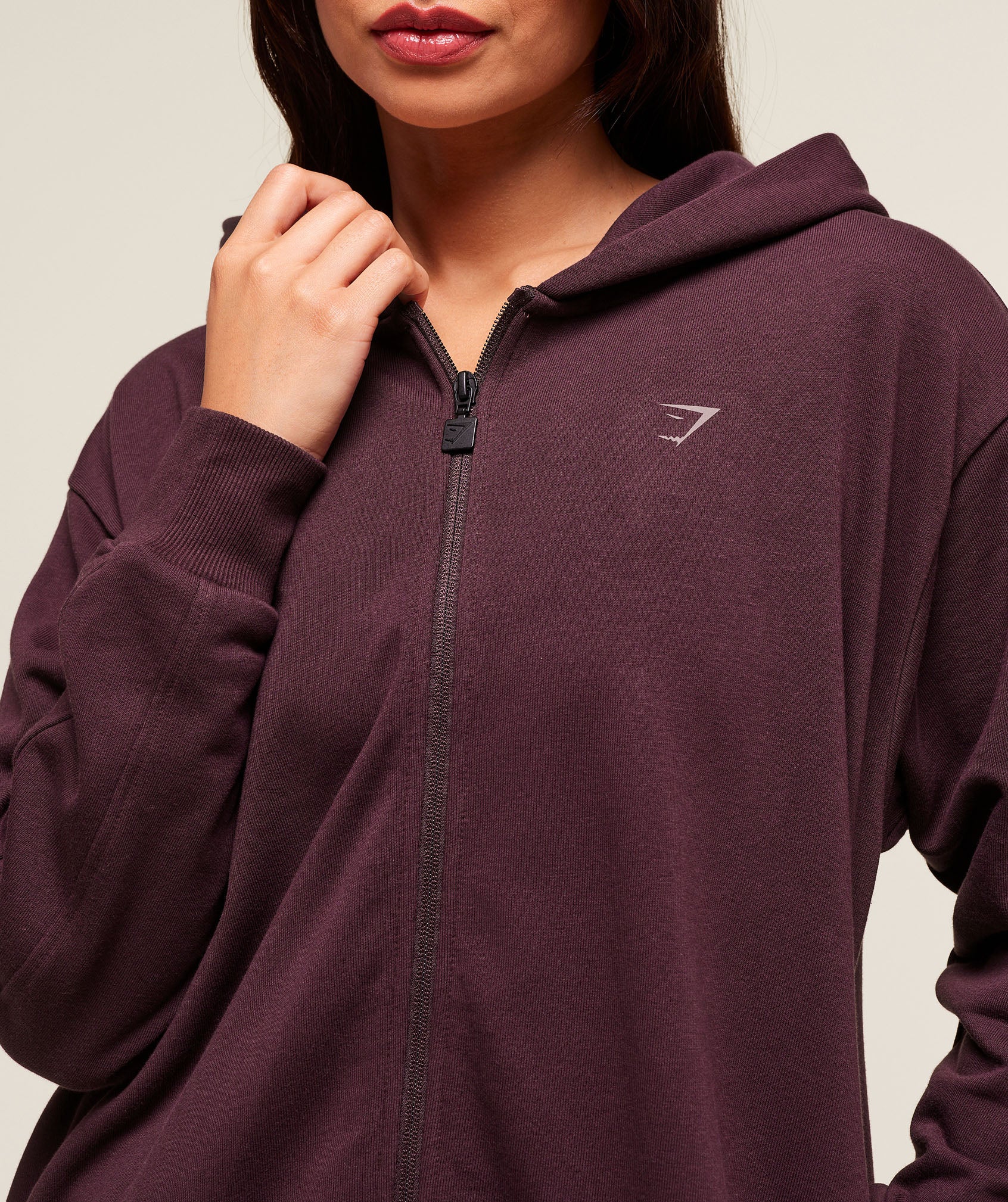 COACH Covered Longline Zip Up Hoodie