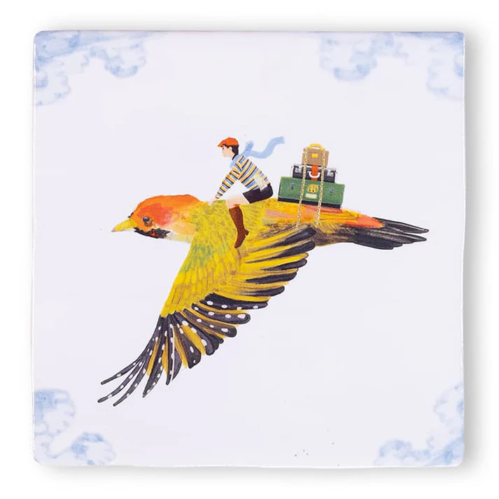 Wandtegel Traveling bird S