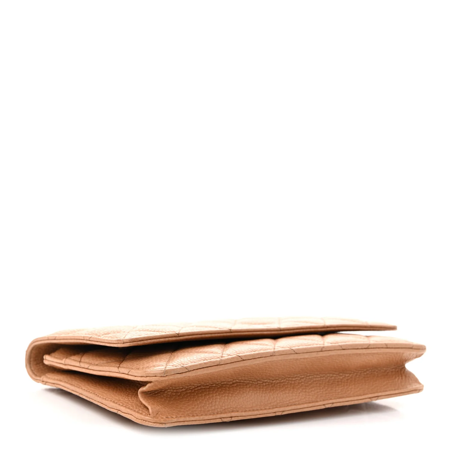 Caviar Quilted Wallet on Chain WOC Beige - Top Club