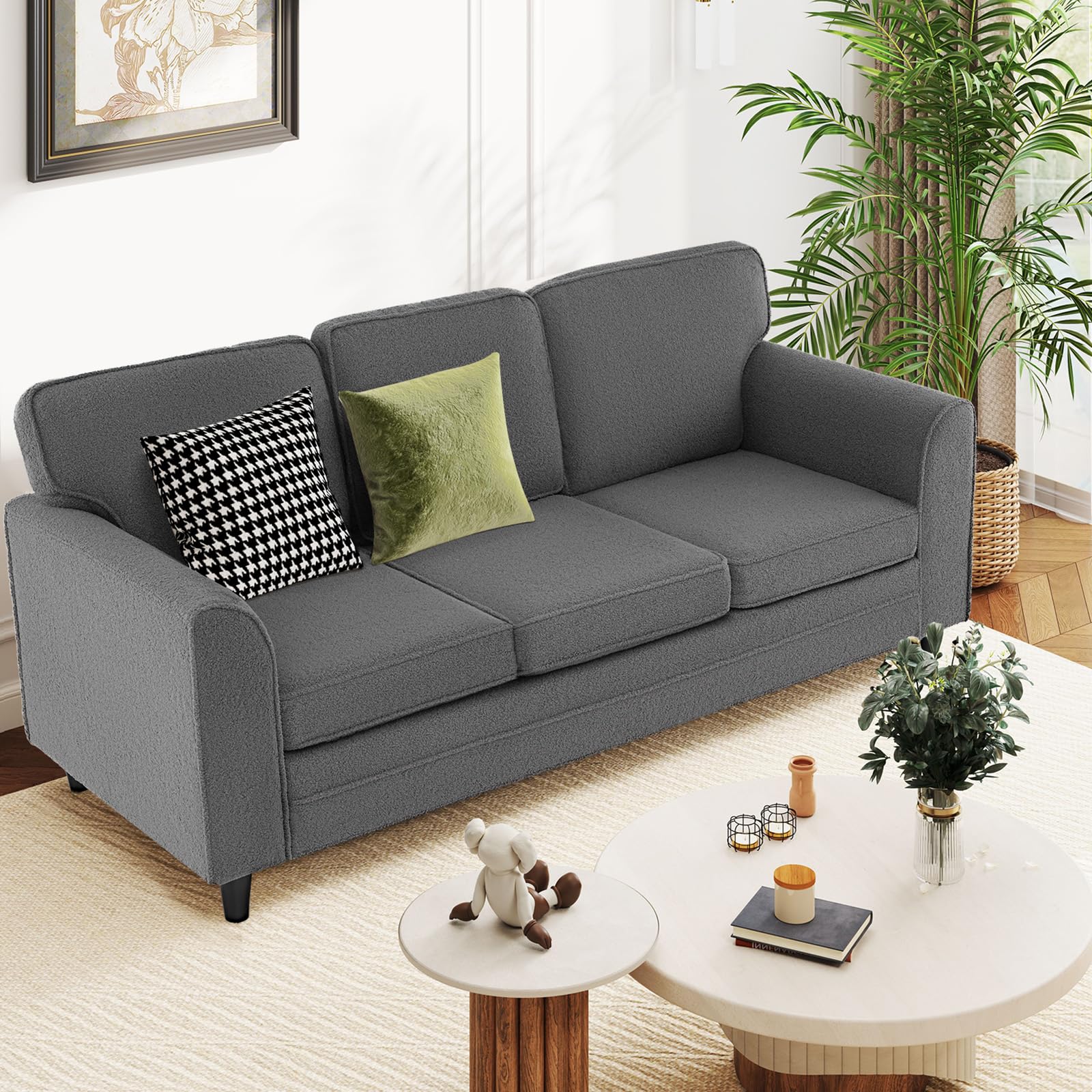 BEFOUNDLOVELY 79” Sofa Couch 3 Seater Couches with Deep Seat