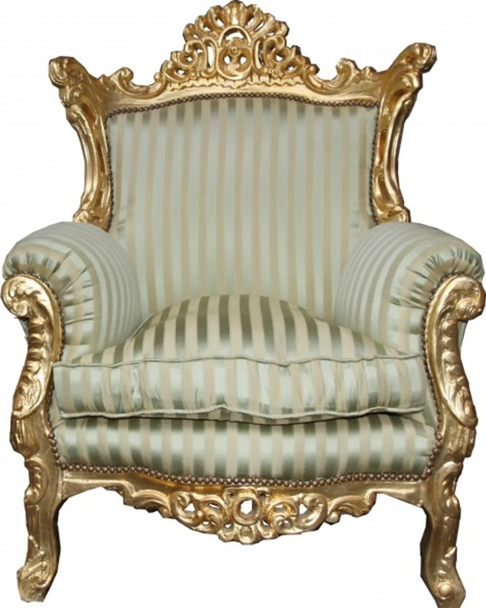 Baroque Salon Chair Gray - Designer Armchair - Luxury Quality