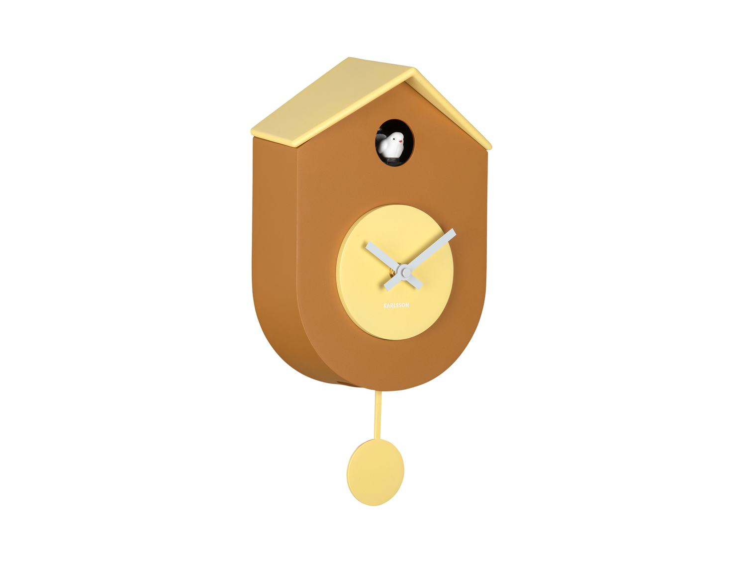 Wandklok Grato Cuckoo - geel