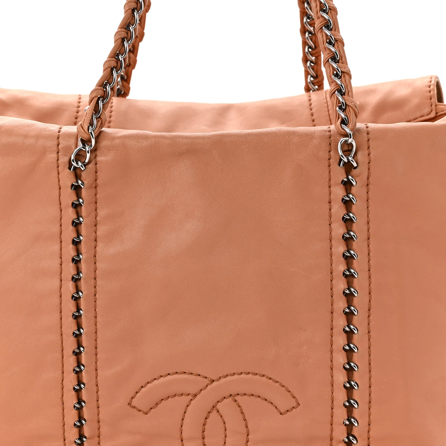 Smooth Calfskin Luxe Ligne Tote Dark Beige - Top Club