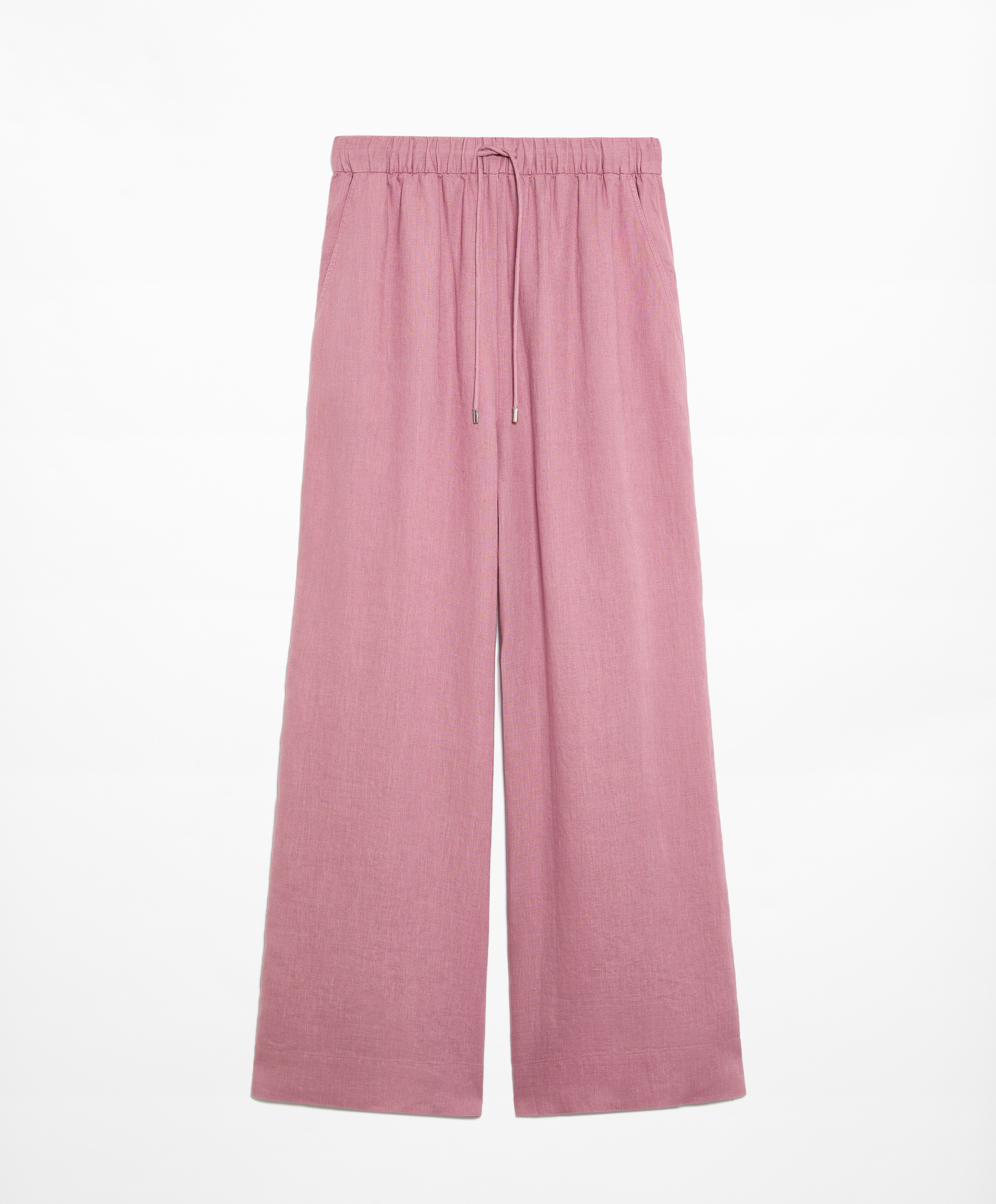 OYSHO 100% linen wide straight-leg trousers