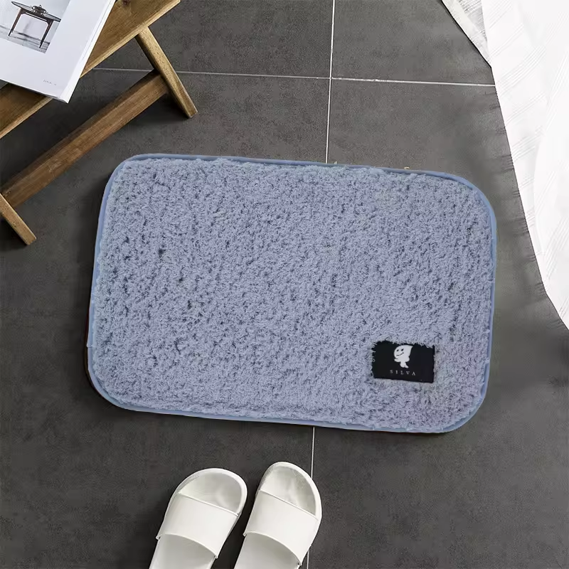 1.7cm Pile Height Polyester Water Absorbent Washable Shaggy Carpet Non-slip Door Mat Rugs Bathroom Mat