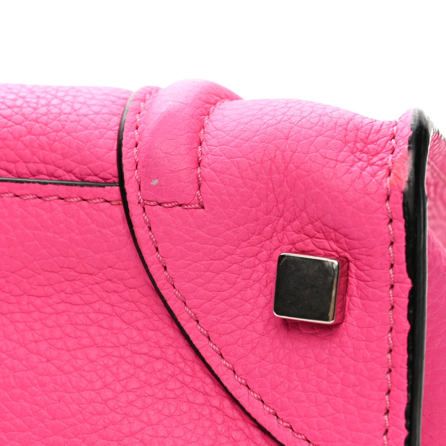 Drummed Calfskin Mini Luggage Fluo Pink - Top Club