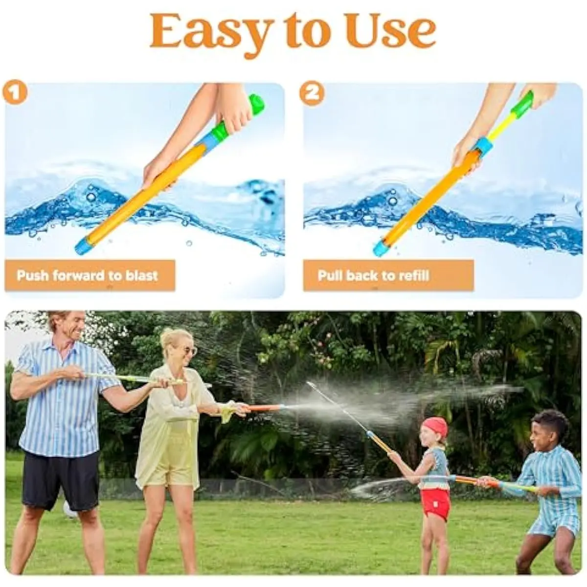 Sloosh 24 pcs Blaster Soaker Water Gun, Squirt Guns Soaker for Kids Summer Swimming Pool Beach Sand Outdoor Water Activity Fighting Play Toys, 16.5''DealsForYouDays