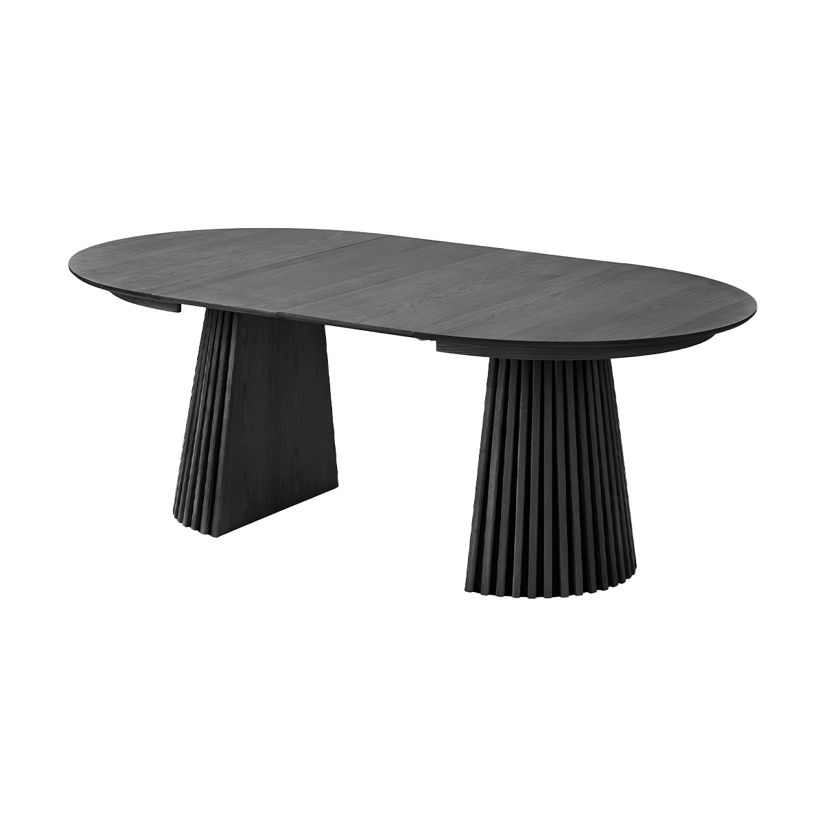 Uitschuifbare houten eettafel zwart Alko - Ø 120 tot 240 cm