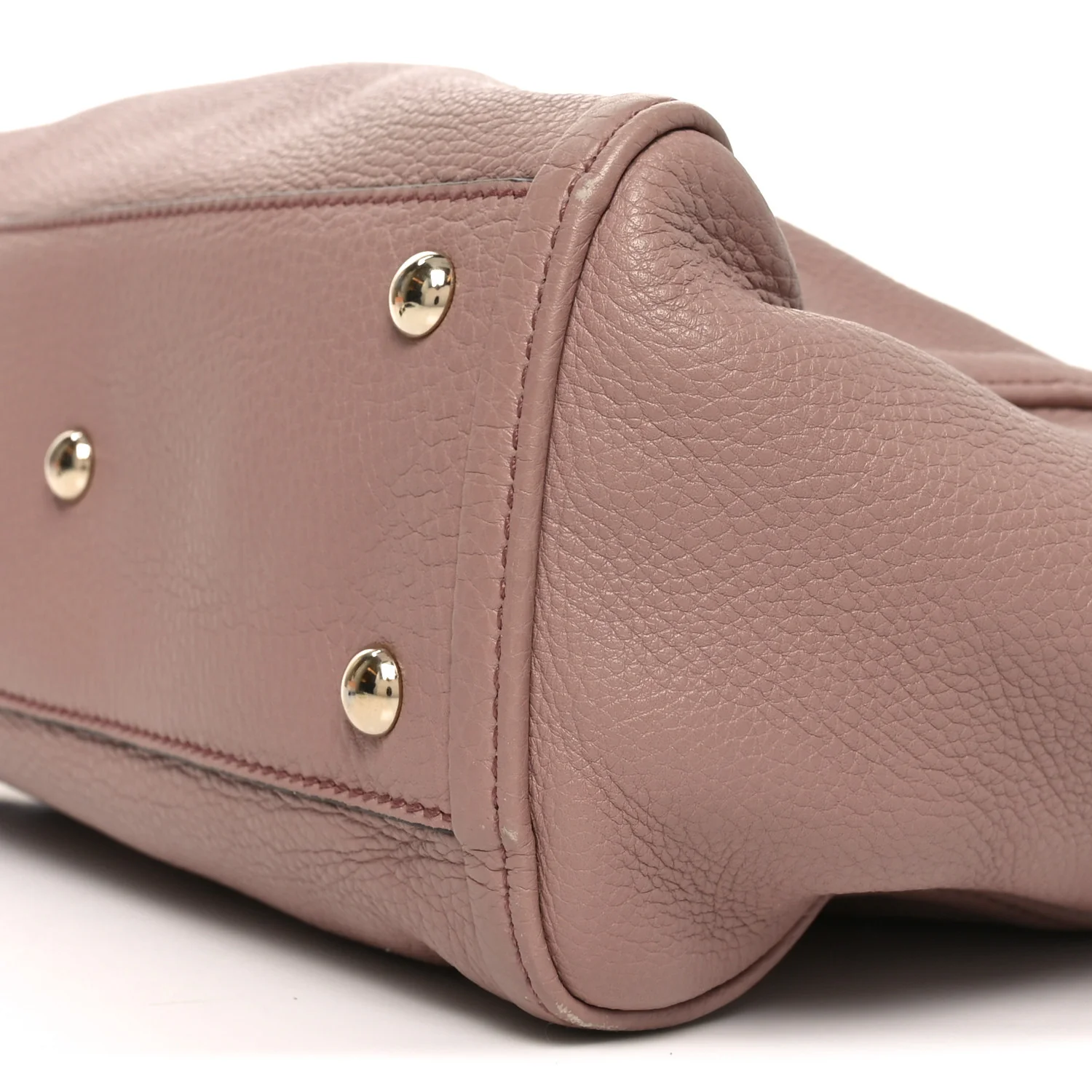 Pebbled Calfskin Small Soho Shoulder Bag Light Pink - Top Club