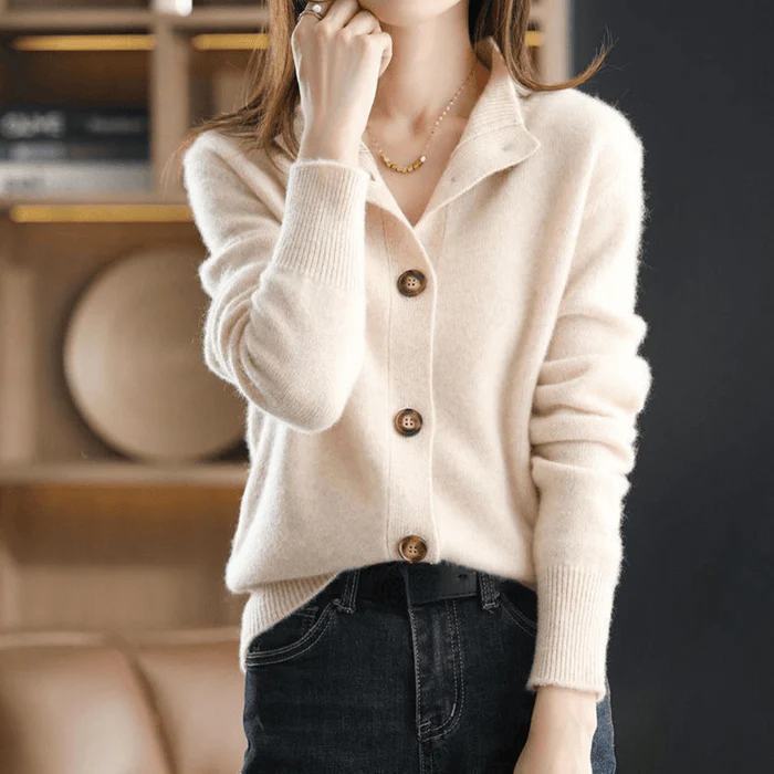 Cardigan en cachemire doux et confortable tricoté