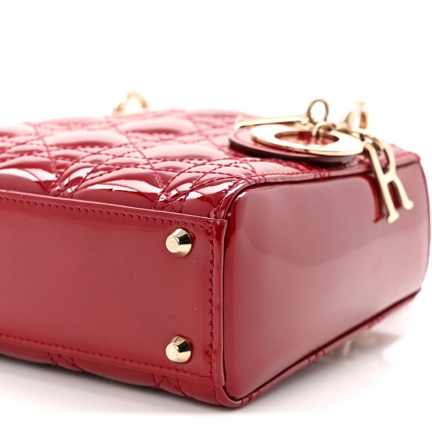 Patent Cannage Mini Lady Dior Red - Top Club