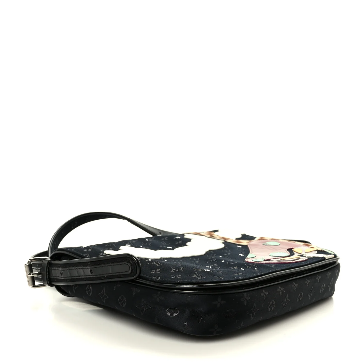 Satin Mini Monogram Conte De Fees Patchwork Musette Black - Top Club