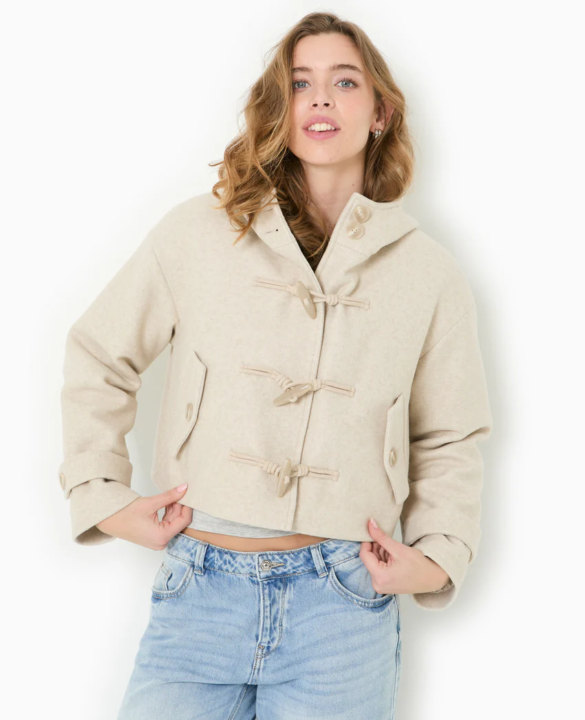 Pimkie Manteau court effet drap de laine avec capuche