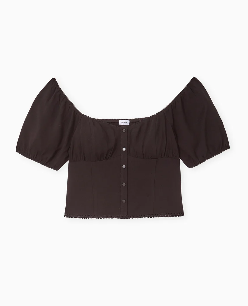 Pimkie Blouse manches ballons avec finitions croquet