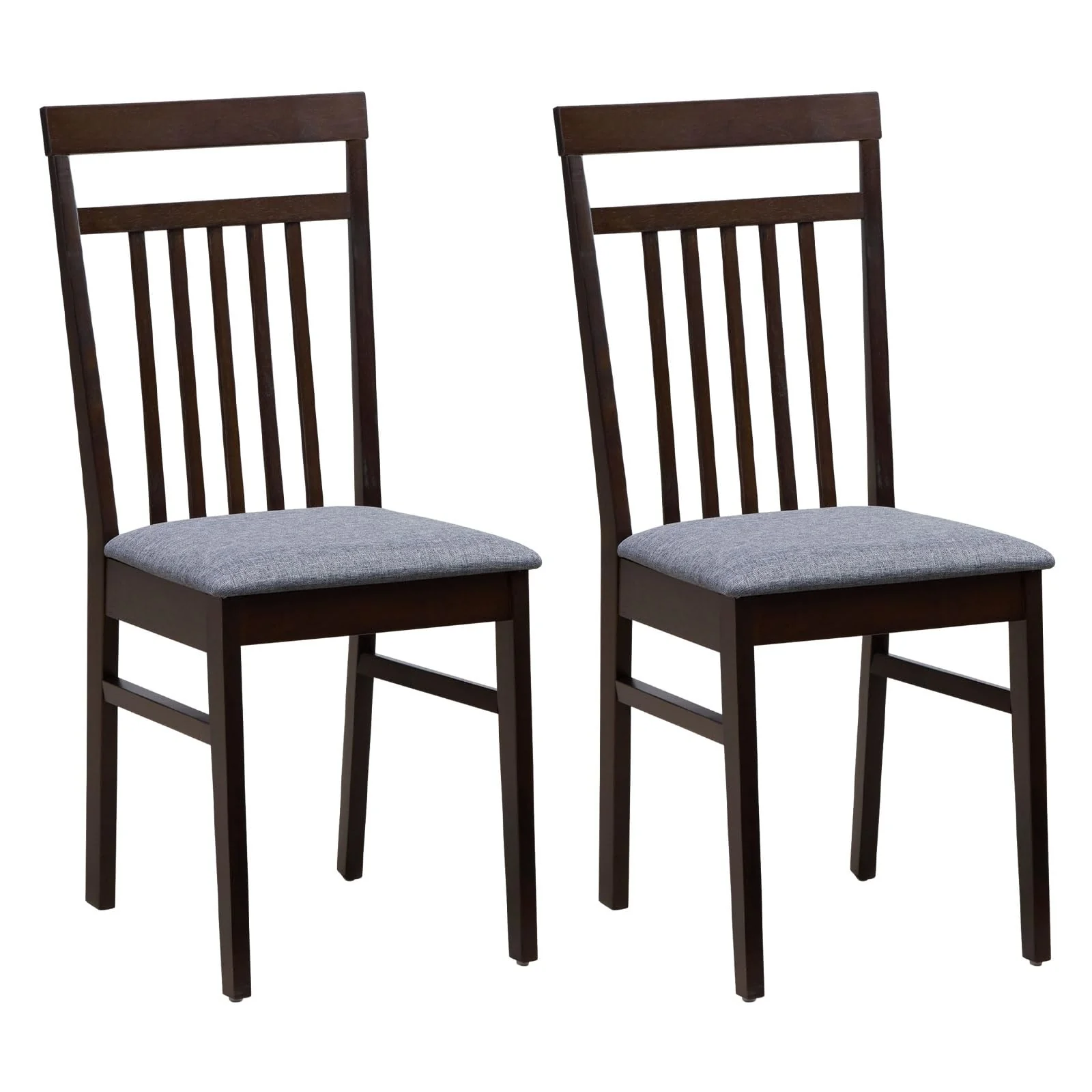 BEFOUNDLOVELY Armless Wood Dining Chairs Set of 2/4 with Cushion Seat,  Solid Rubber Wood Frame