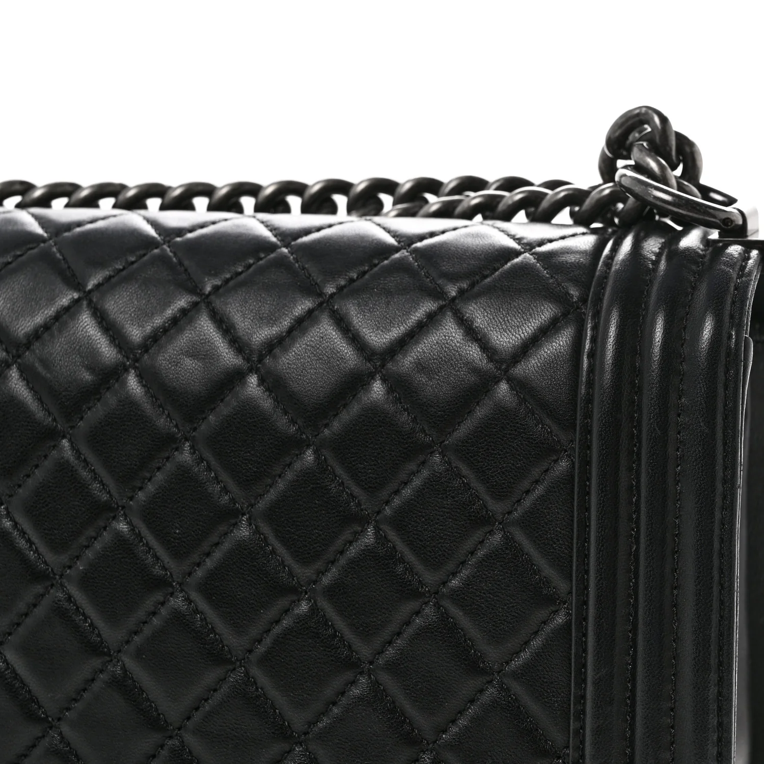Lambskin Quilted Medium Boy Flap Black - Top Club