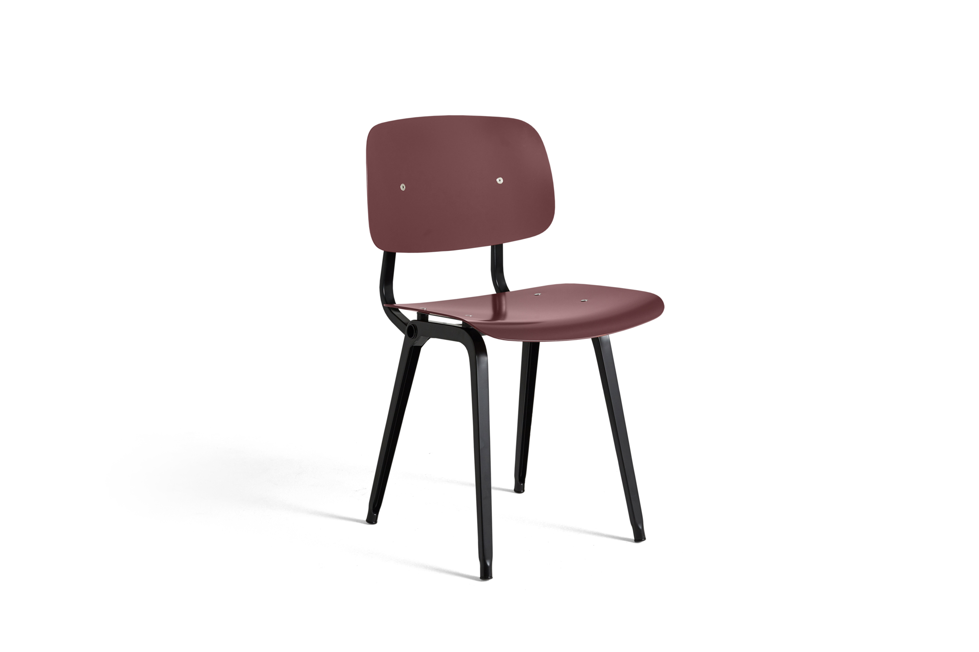Eetkamerstoel Revolt zwart onderstel plum red