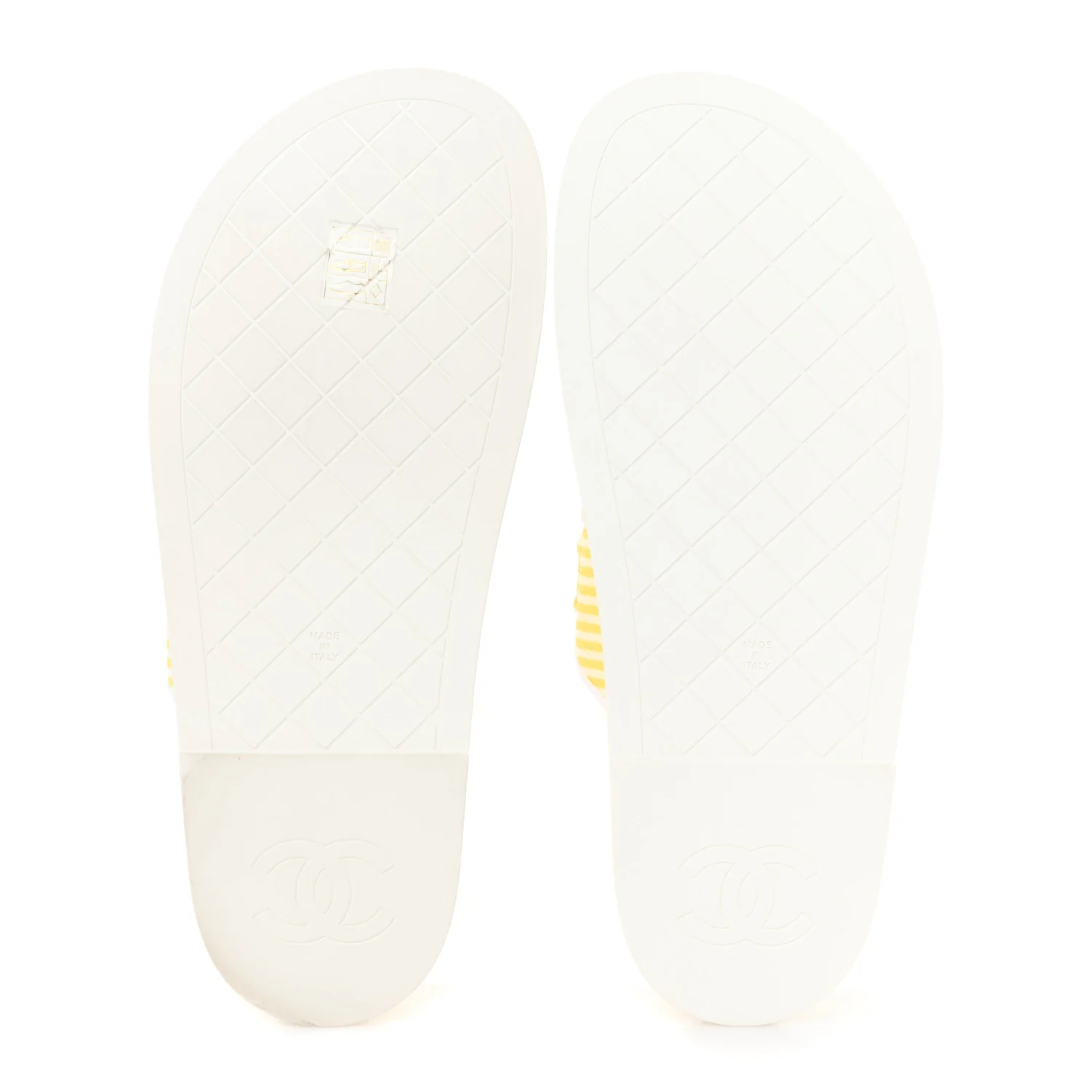 Printed Calfskin Velcro Dad Flat Mules 40 White Yellow - Top Club
