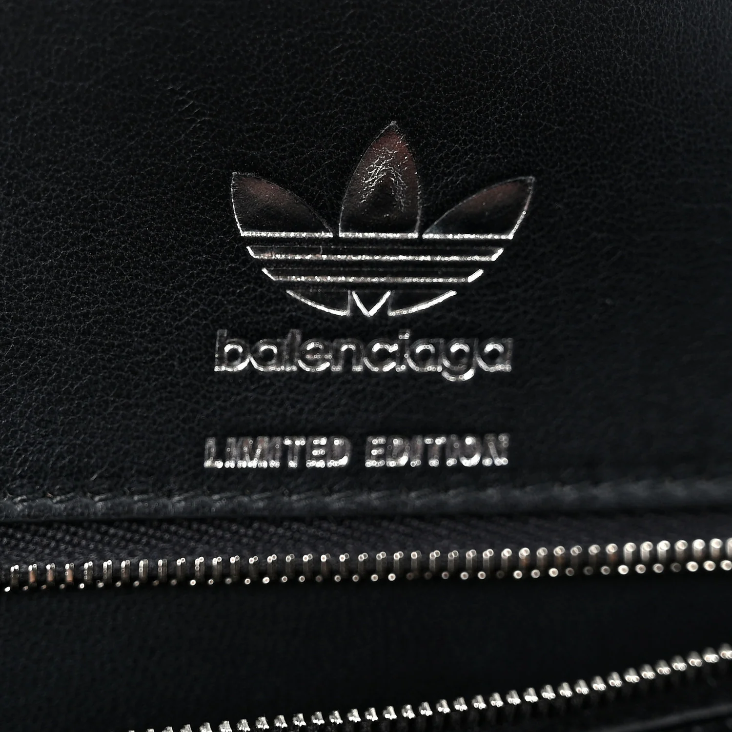 X ADIDAS Shiny Box Calfskin Small Hourglass Top Handle Bag Black White - Top Club
