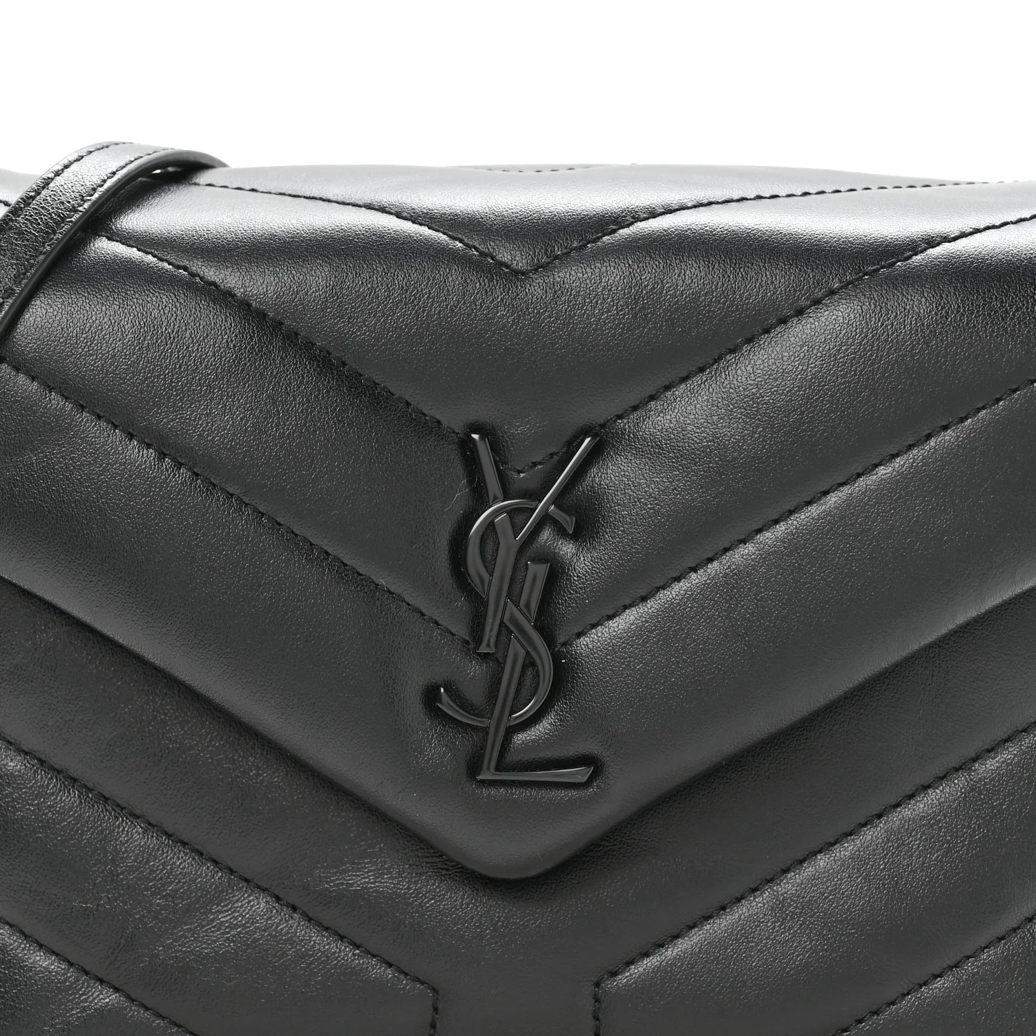 Calfskin Y Quilted Monogram Monochrome Toy Loulou Crossbody Bag Black - Top Club