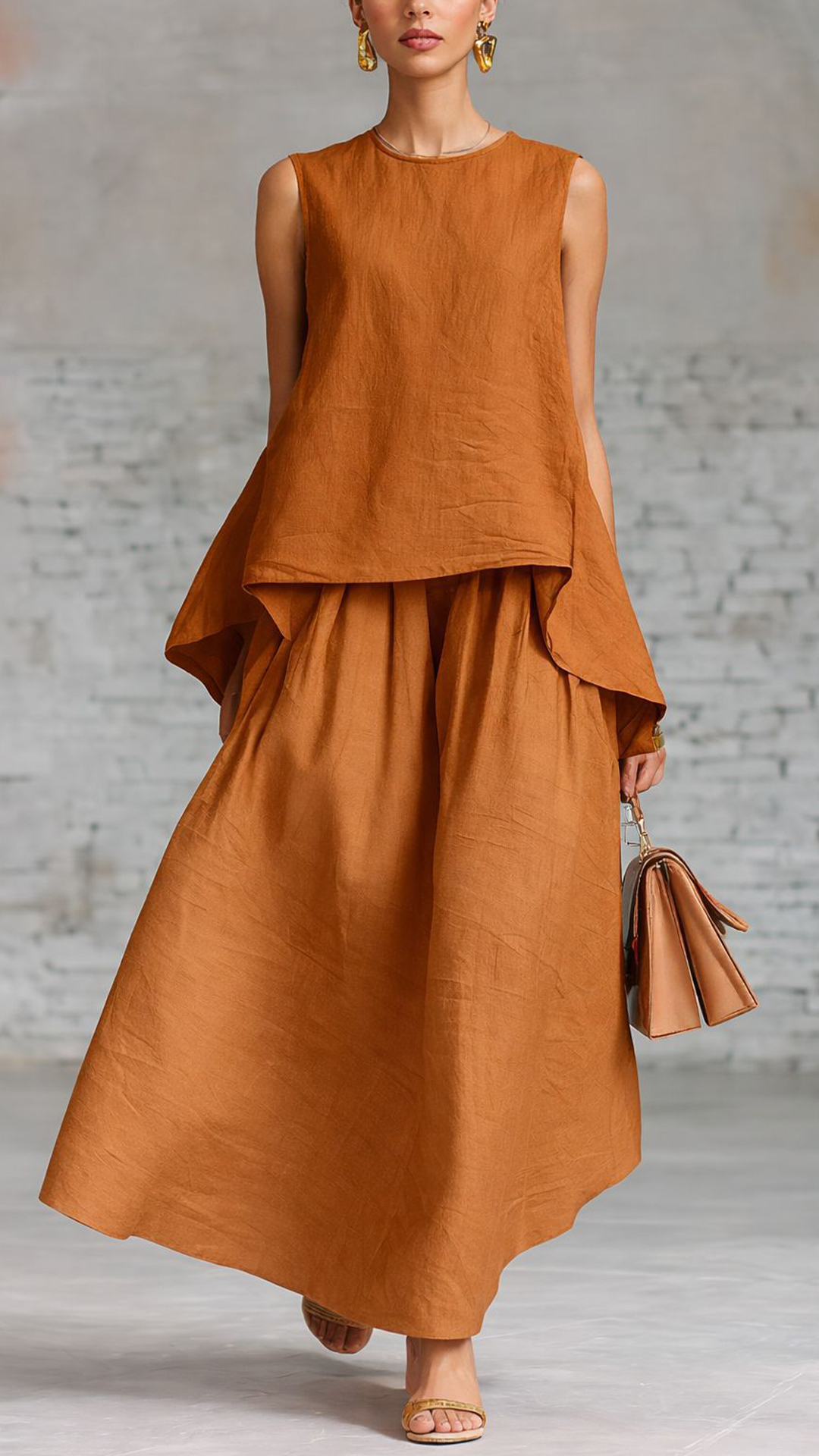 Women's Cotton-Blend Sleeveless Top and Maxi Skirt Set - Nordfashionstorm - Women's Clothing, Fashion for You - Nordfashionstorm.com