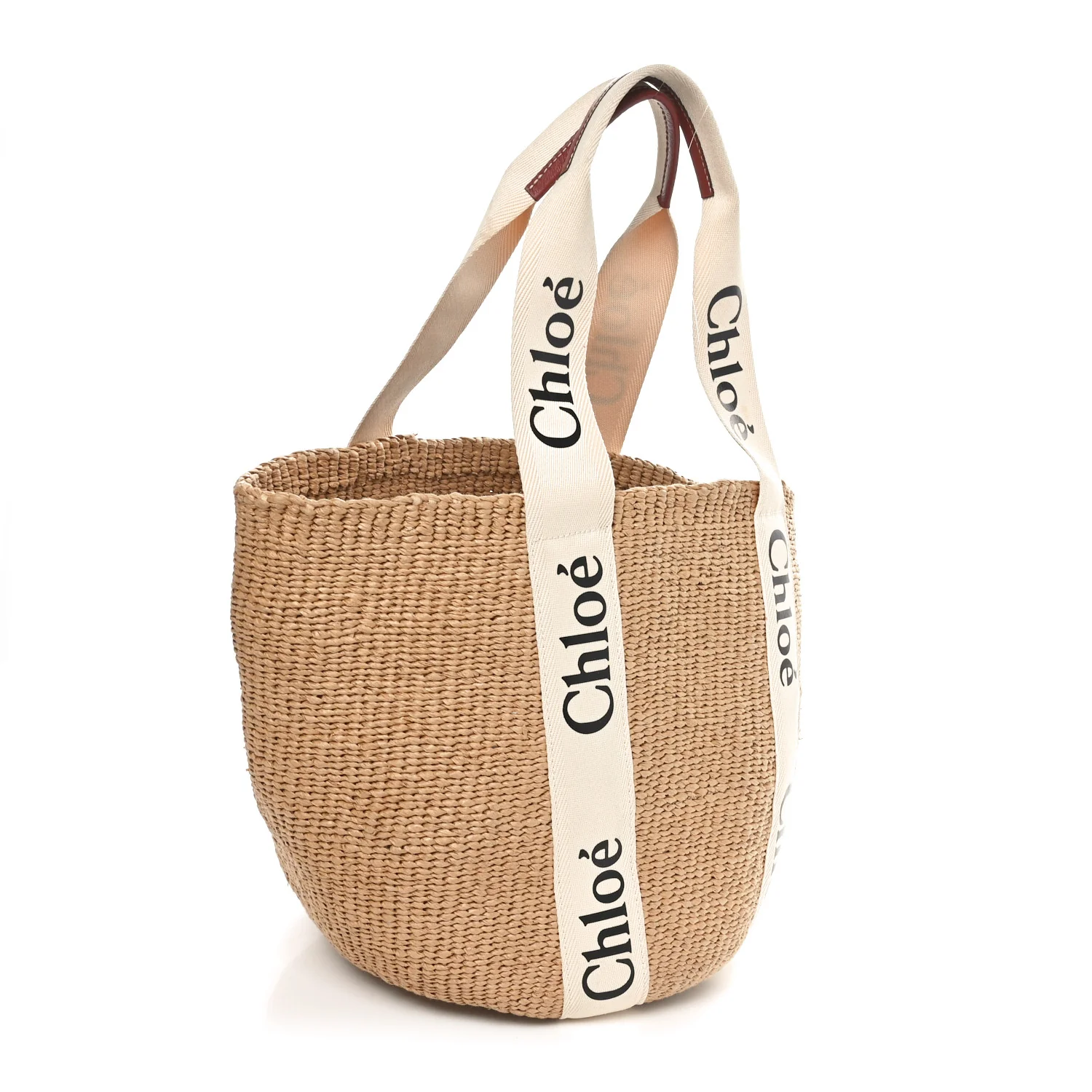 Raffia Large Woody Basket Bag White - Top Club