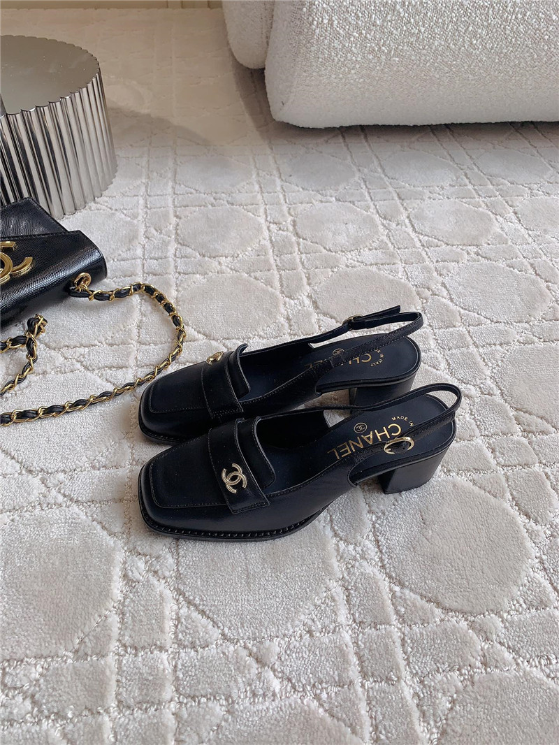 chanel new sling back thick heel shoes - Sneaker Replica Workshop