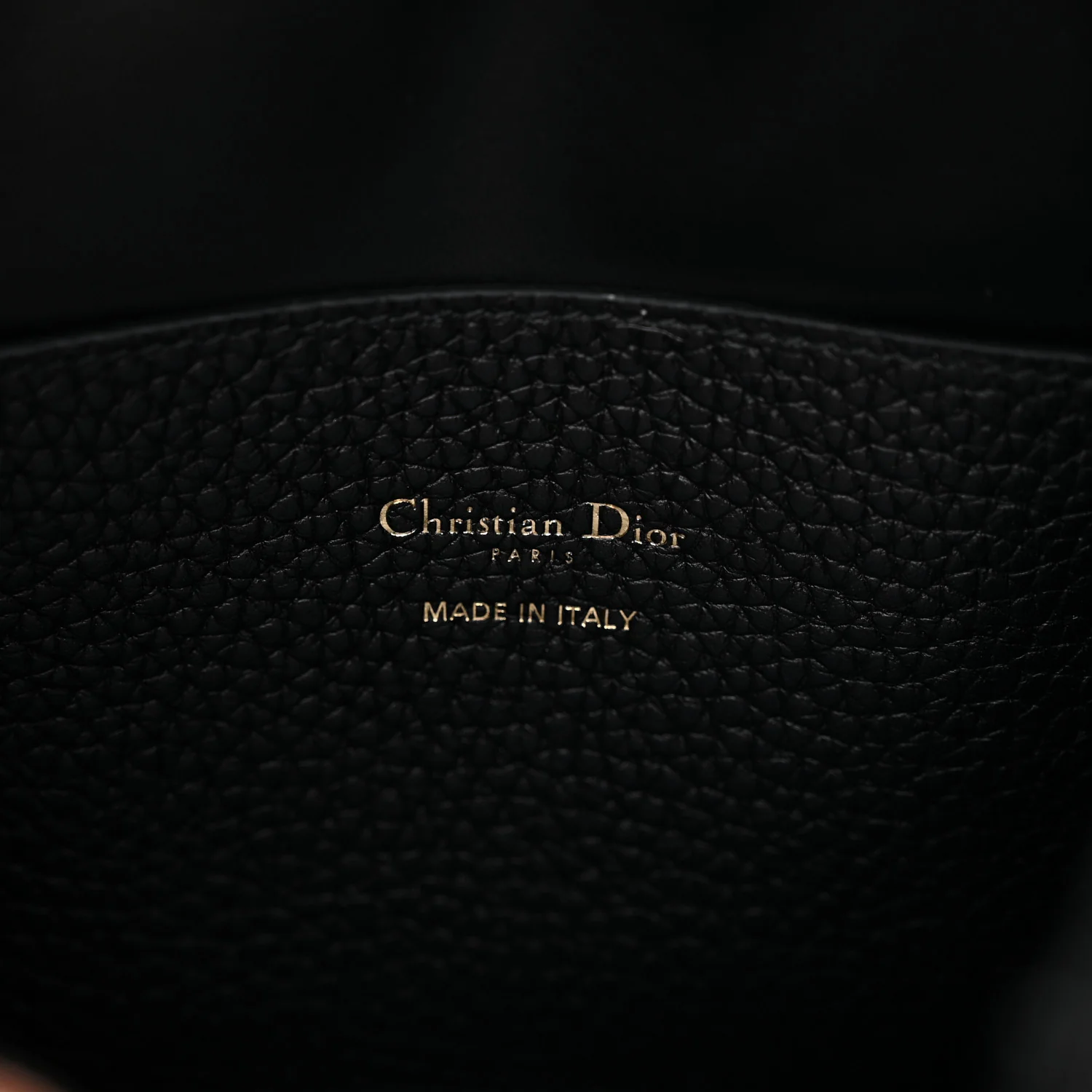 Calfskin Medium Signature Bucket Bag Black - Top Club