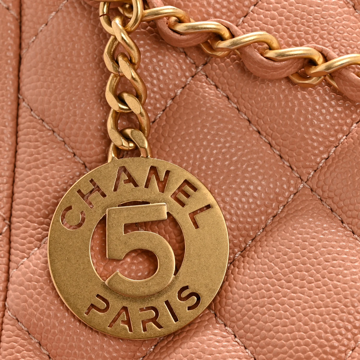 Caviar Quilted Wavy CC Hobo Beige - Top Club
