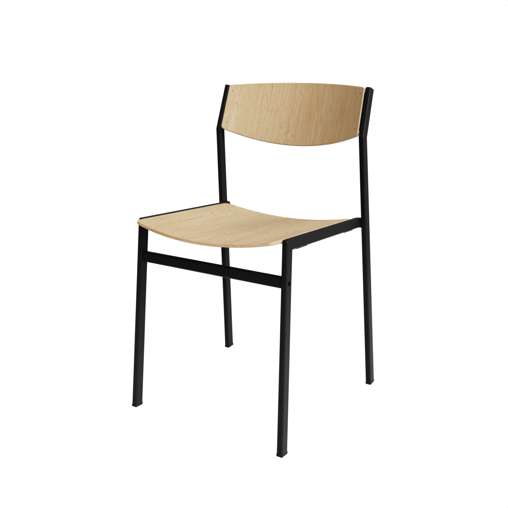 Dining 50 ZA Hout - Frame RAL9005 Jet Black + Eiken Fineer Naturel