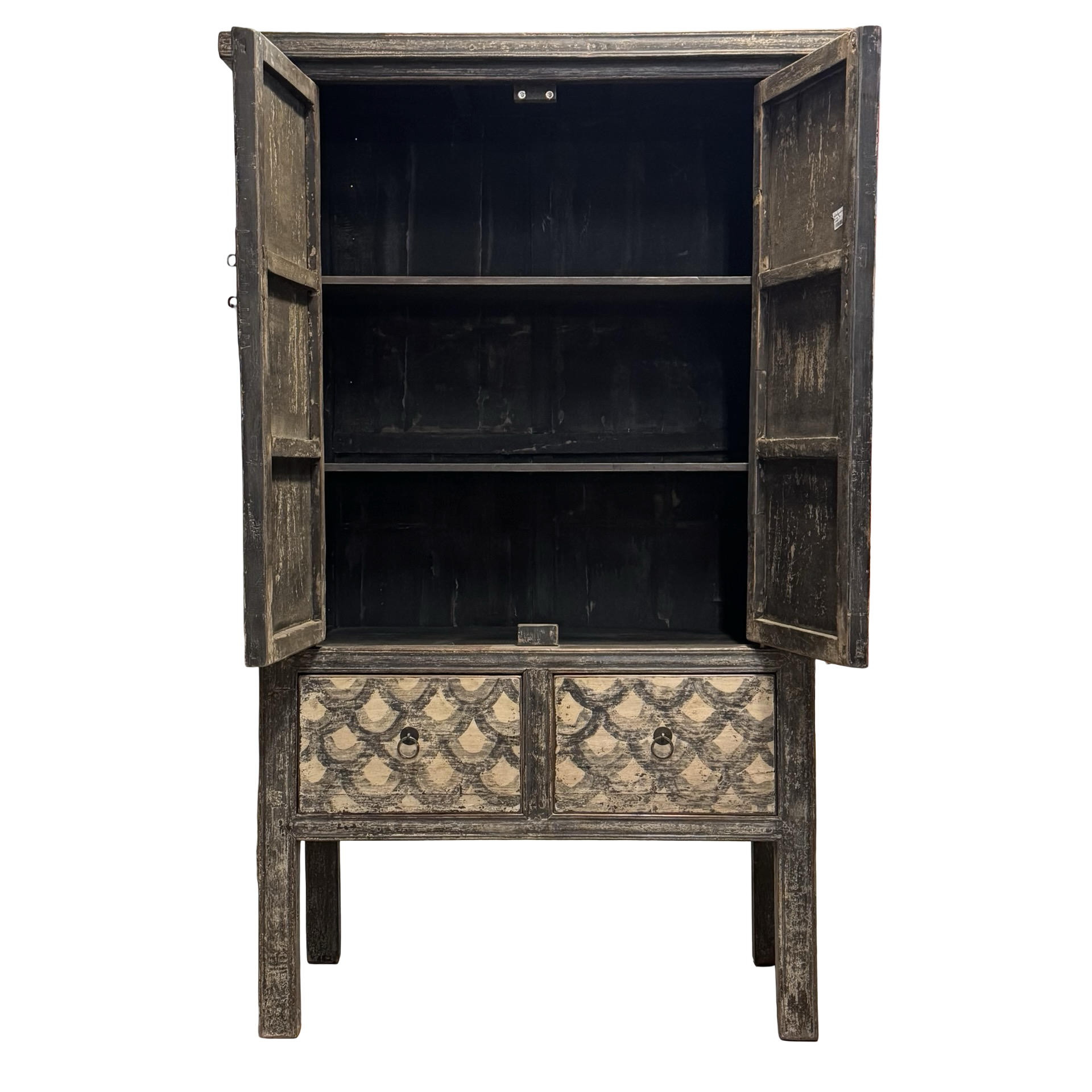 Wandkast zwart/beige