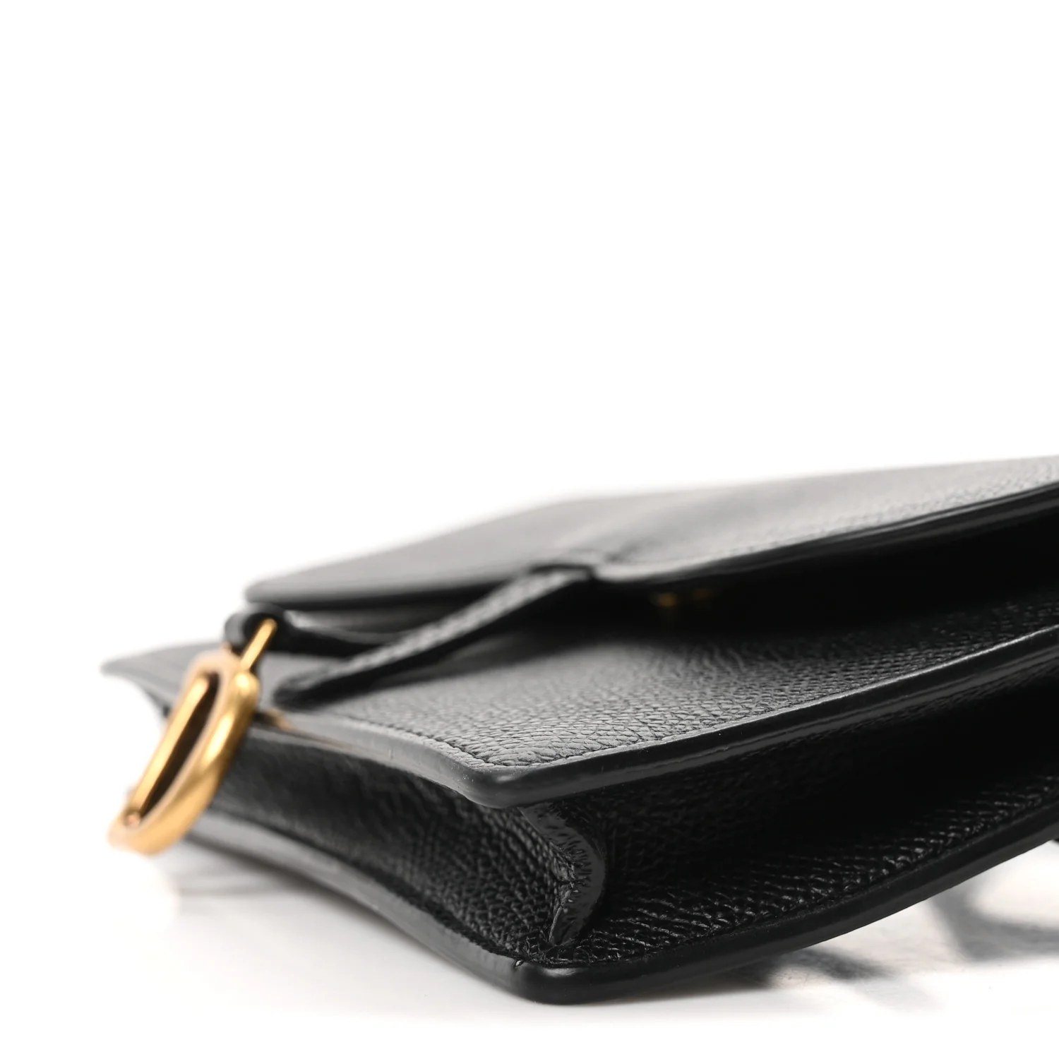 Grained Calfskin Saddle Belt Bag Black - Top Club