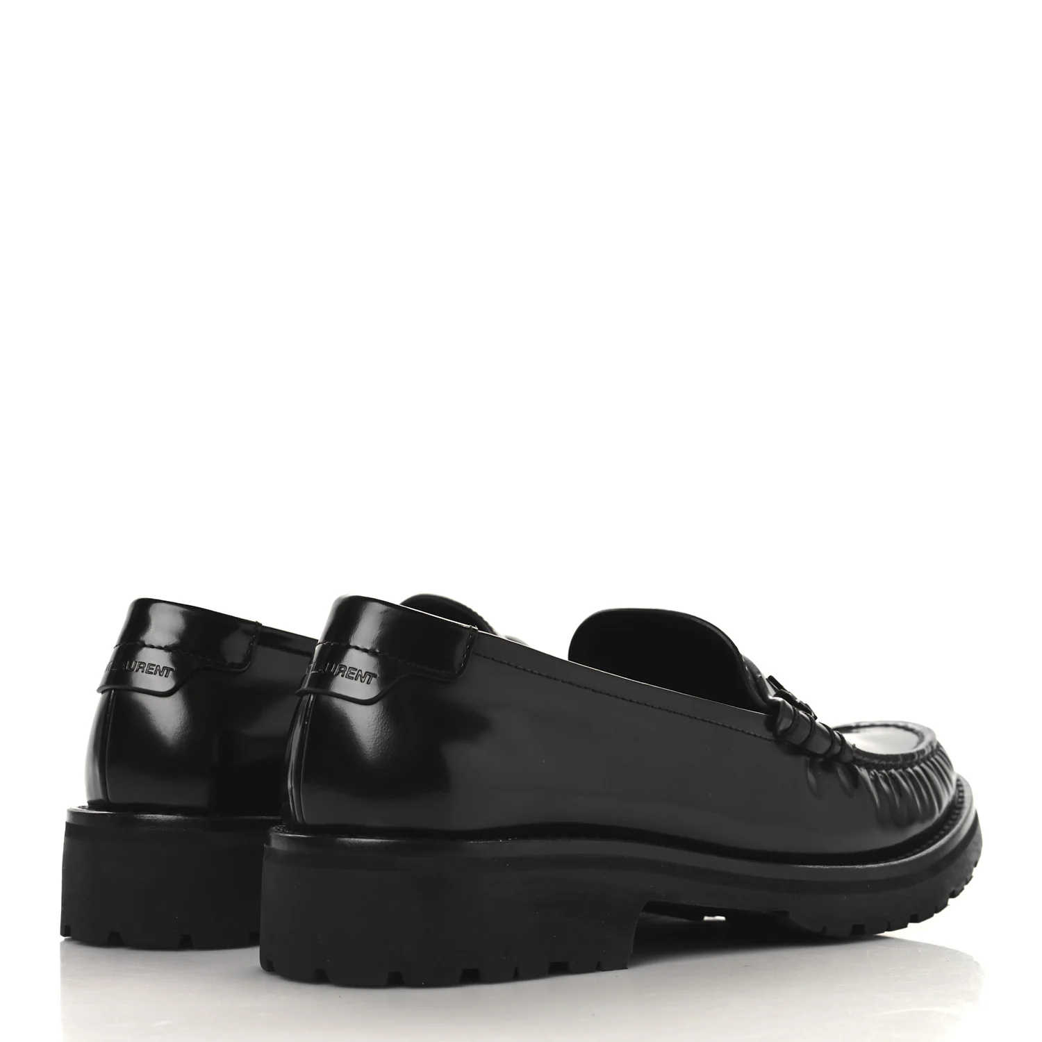Glazed Calfskin Le Loafer 15 Penny Slippers 38.5 Black - Top Club