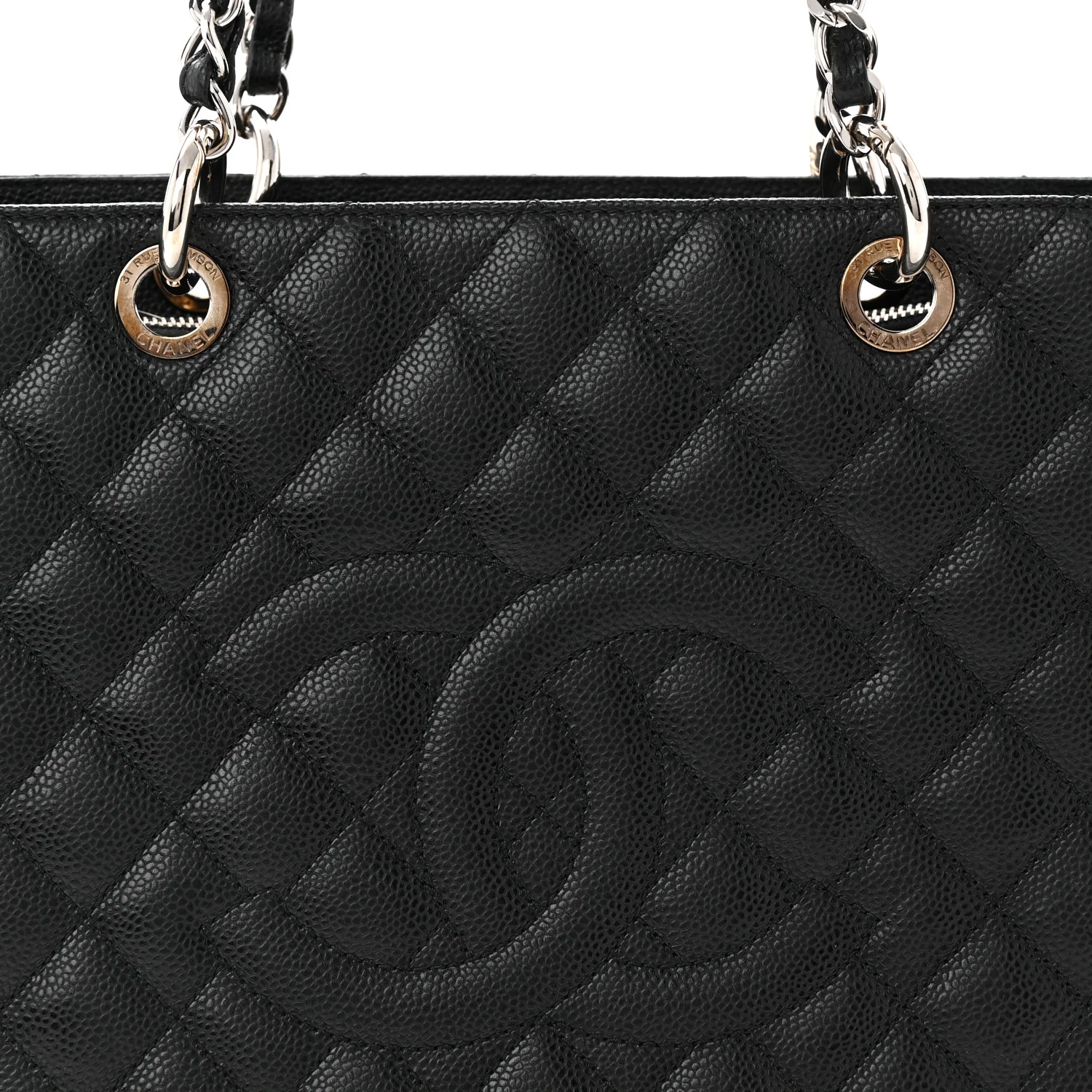 Caviar Quilted Grand Shopping Tote GST Black - Top Club
