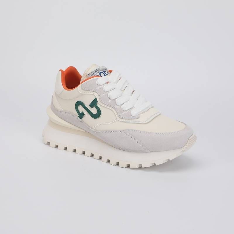 Men Lace-Up Suede Leather White Runner Sneakers Trainers