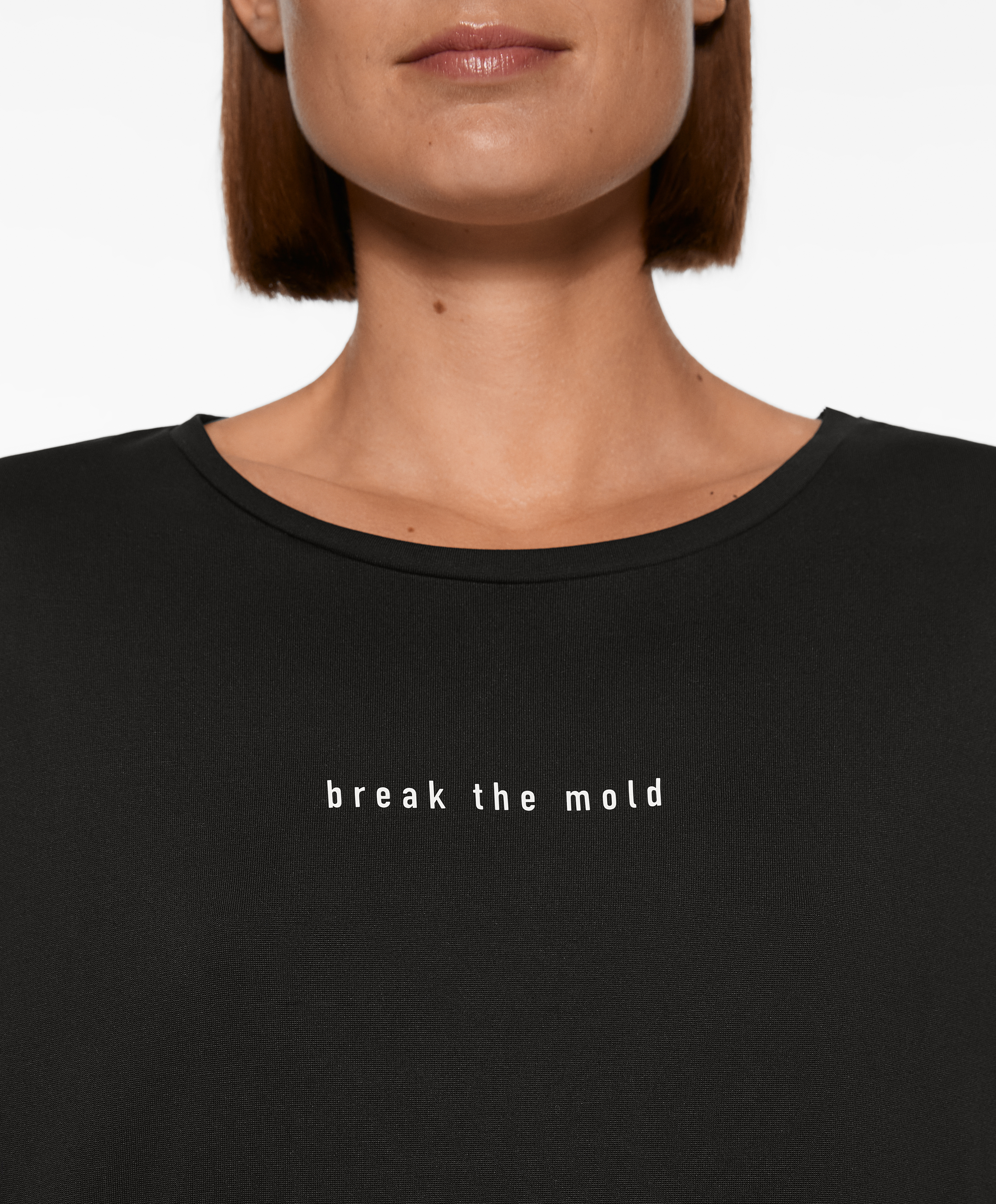 OYSHO Modal blend short-sleeved slogan T-shirt
