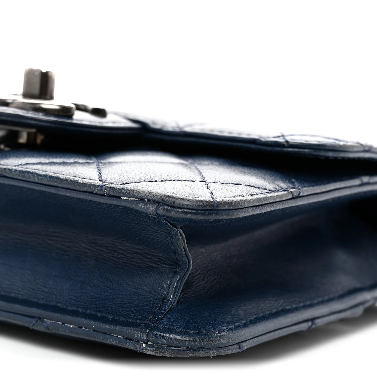 Lambskin Quilted Mini Crossing Times Flap Blue - Top Club