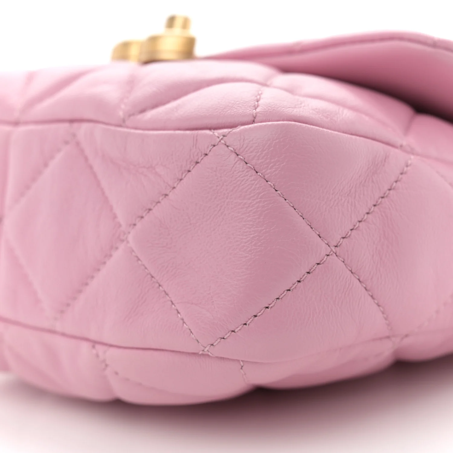 Lambskin Quilted Mini Lacquered Chain Flap Pink - Top Club