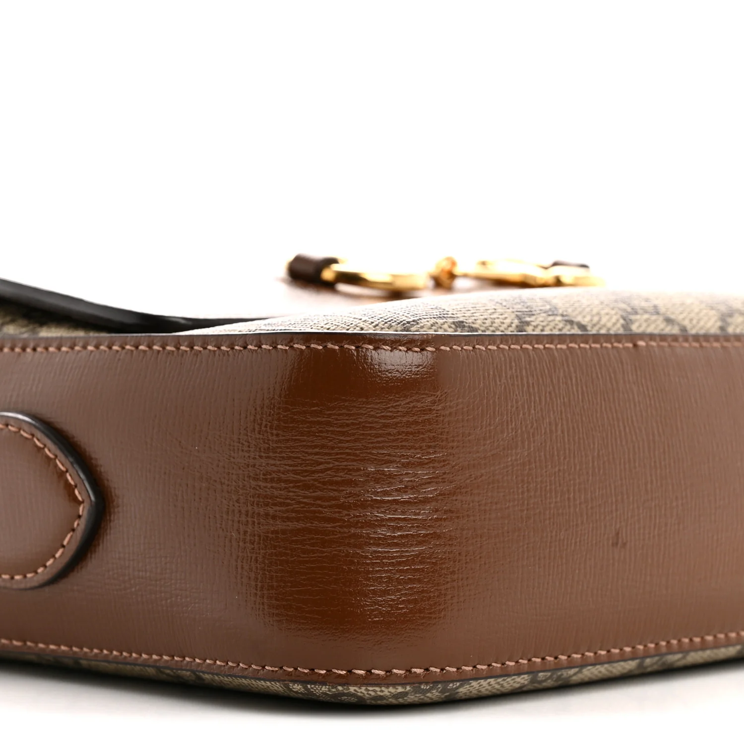 GG Supreme Monogram Small Horsebit 1955 Shoulder Bag Beige Brown Sugar - Top Club