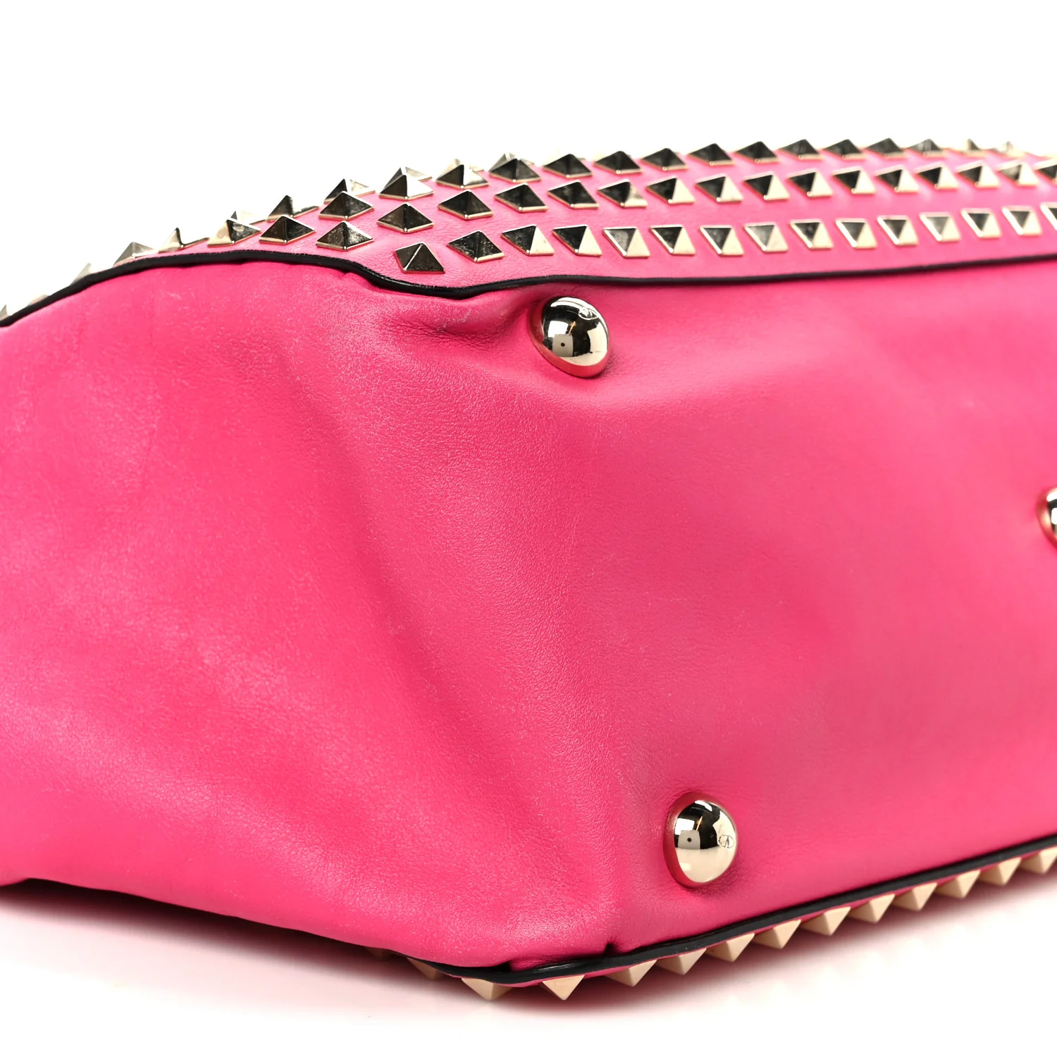 Vitello Medium Rockstud All Over Tote Pop Fuxia - Top Club